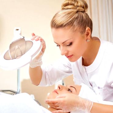 Beautician learning at academy